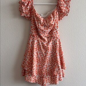 Orange & White Romper